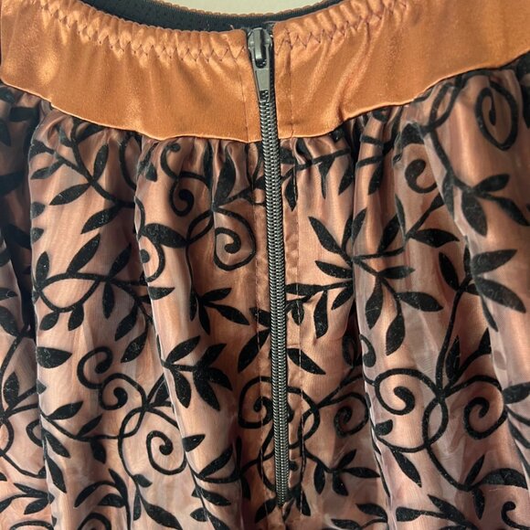 Pirate Steampunk Ruffle Skirt High-Low Victorian Women Brown Skirt Adult M/L - Picture 3 of 7